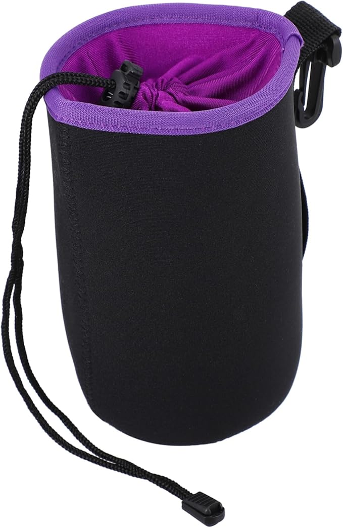 OSOLADY Neoprene Lens Pouch for Camera Shockproof Protection Flexible and Durable Design Convenient Transport with Belt Loop and Clip for Camera Lens