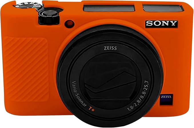 Easy Hood RX100 VII Case,Soft Silicone Protective Cover Protector Skin for Sony DSC-RX100 III RX100 V RX100 IV RX100 VII Digital Camera (Orange)
