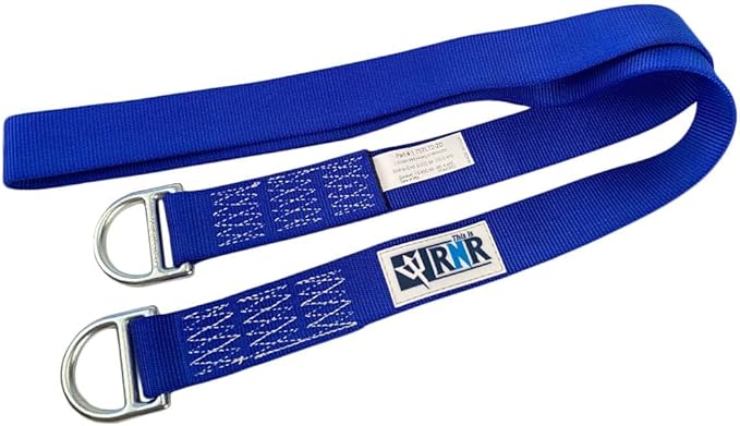 Rock-N-Rescue Professional Nylon Web Anchor Strap - Safety-Rated D-Ring Configuration, Heavy-Duty Fall Protection Equipment, Multiple Lengths 36-180 Inch, Industrial Safety Gear