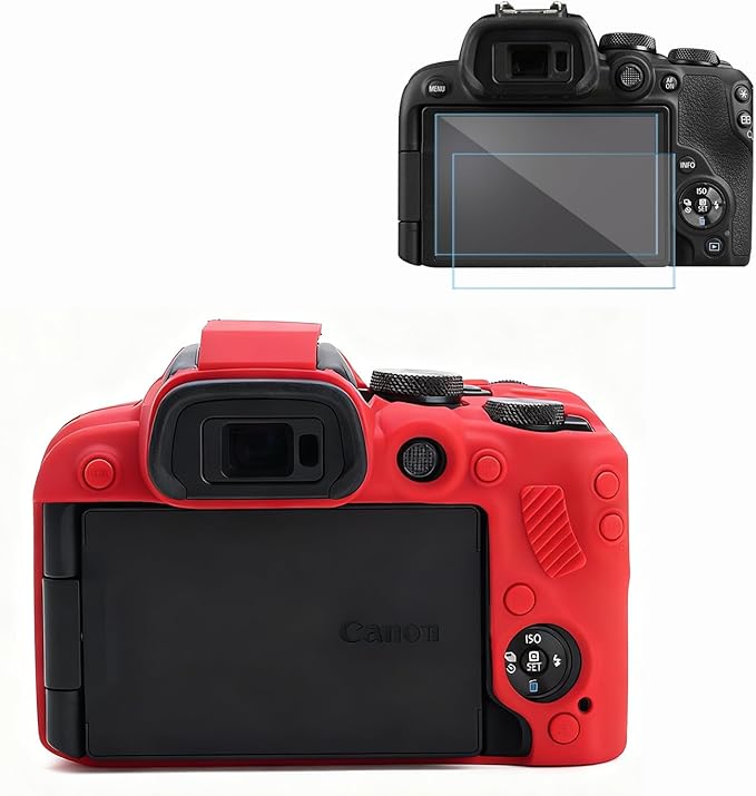 Frevyve Case for Canon EOS R10 Mirrorless Camera, Skin, Anti-Scratch, Lightweight Sleeve, Soft Silicone Rubber Protective Case Cover for Canon EOS R10 Accessories (Red)