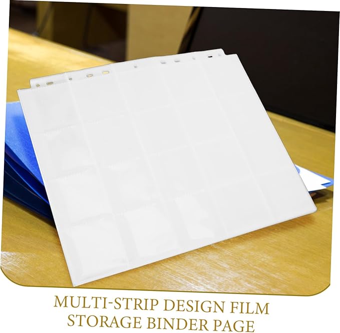 TEHAUX 30pcs Negative Film Sleeves Acid Film Storage Binder Compartments Portable for Easy Organization and of