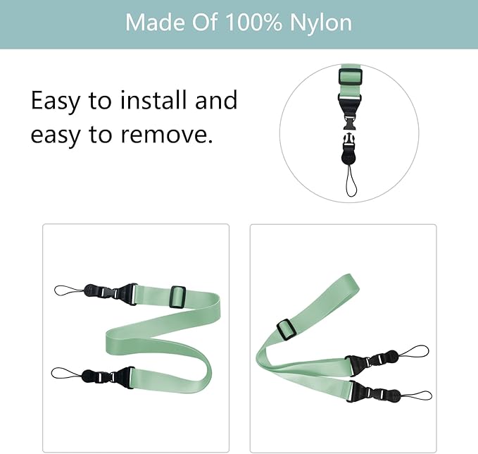 Adjustable Shoulder Strap:Comfortable iPad Strap Nylon Neck Lanyard for iPad/Samsung Tablet Case,Camera Binocular Crossbody Laptop Luggage Bag(Camelid Green)