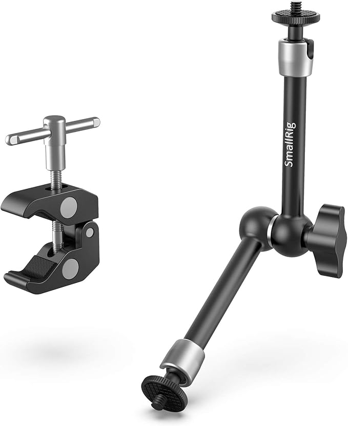 SmallRig 9.8" Magic Arm Clamp Kit with Super Clamp, Adjustable Articulating Arm Friction Arm for Monitor, LED Lights 2066B and 735