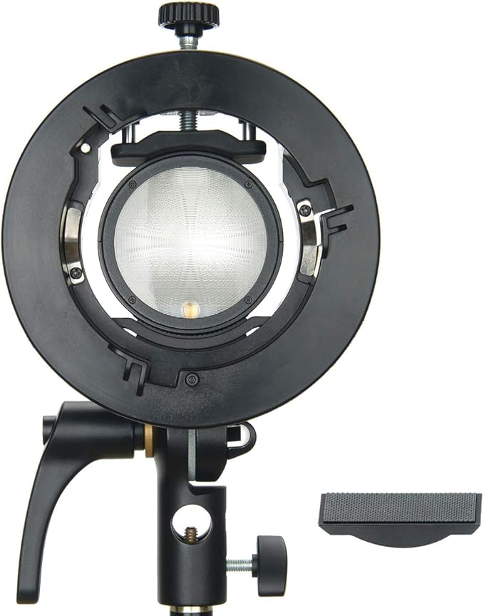 Godox S2 Speedlite Bracket for Bowens Mount, S-Type Holder Updated Version for Godox AD200Pro AD200 V1 V860II V860III V850II TT685II TT600 TT520II TT350 Speedlite Flash, Snoot Softbox with USB Light