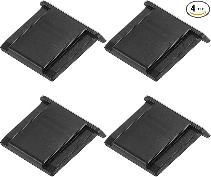 PATIKIL 19mm Universal Camera Hot Shoe Cover, 4 Pcs Hot Shoe Cap Protector for Nikon for Fujifilm for Pentax DSLR/SLR Camera, Black