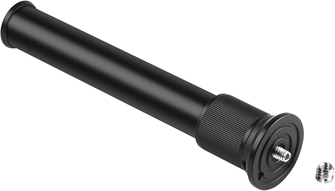 Andoer Extendable Aluminum Alloy Extension Pole Rod 19-31cm Universal 1/4-inch 3/8-inch Interface with 2pcs 1/4 to 3/8 Adapter Screws for DSLR SLR Camera Stabilizer Ball Head Tripod