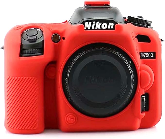 Professional Secure Silicone Camera Cases Bag Housing Rubber Body Skin for Nikon D7500 Digital SLR Camera (Red)