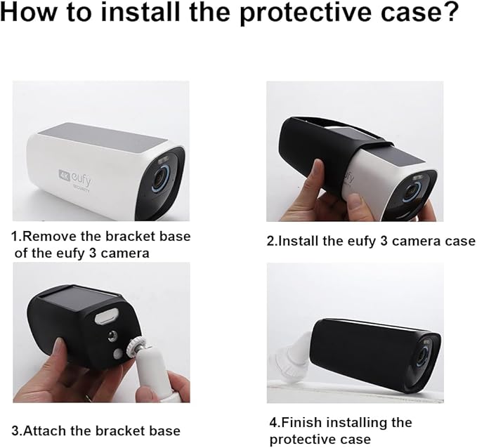 Protective Silicone Skin/Case for eufy Security S330 eufyCam 3, Waterproof, Soft, Lightweight, Durable Silicone Seelve Cover for Eufy Cam 3 Camera