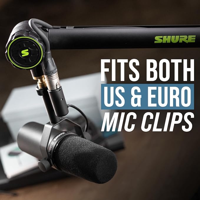 Shure by Gator Deluxe Articulating Desktop Podcasting Mic Boom Arm with Cable Management Channel; (SH-BROADCAST1)