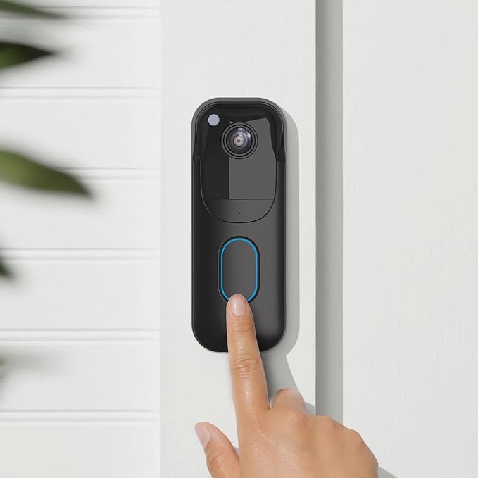 Silicone Skin Case for Blink Video Doorbell (2nd Gen) - Weatherproof Silicone Protective Cover with Brim for All-New Blink Doorbell Camera 2025 Full Protection (Black)