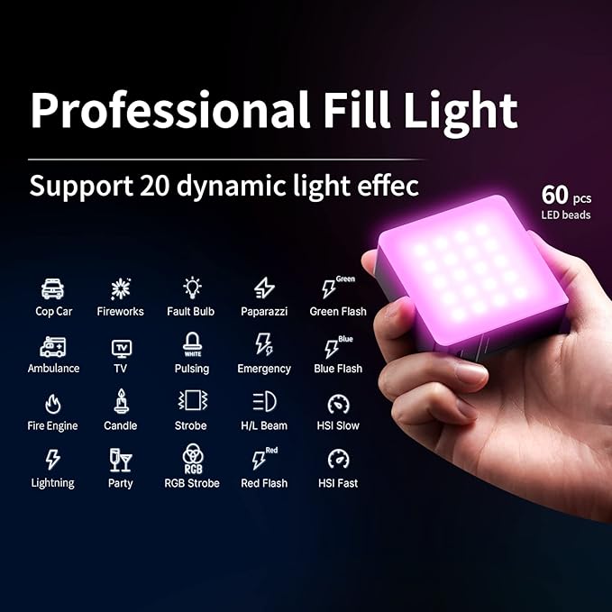 ULANZI U Rig Pro Smartphone Video Rig+ VL49 Pro RGB Video Light+VL66 Bi-Color Adjustable Rechargeable 2500-6500K