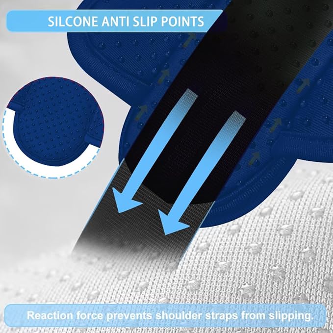 ZINZ 2-Pack Universal Shoulder Pad with Ultra Thick Cushion for Bag Luggage Bag Crossbody, Plus Long & Anti-Slip & Breathable,Dark Blue