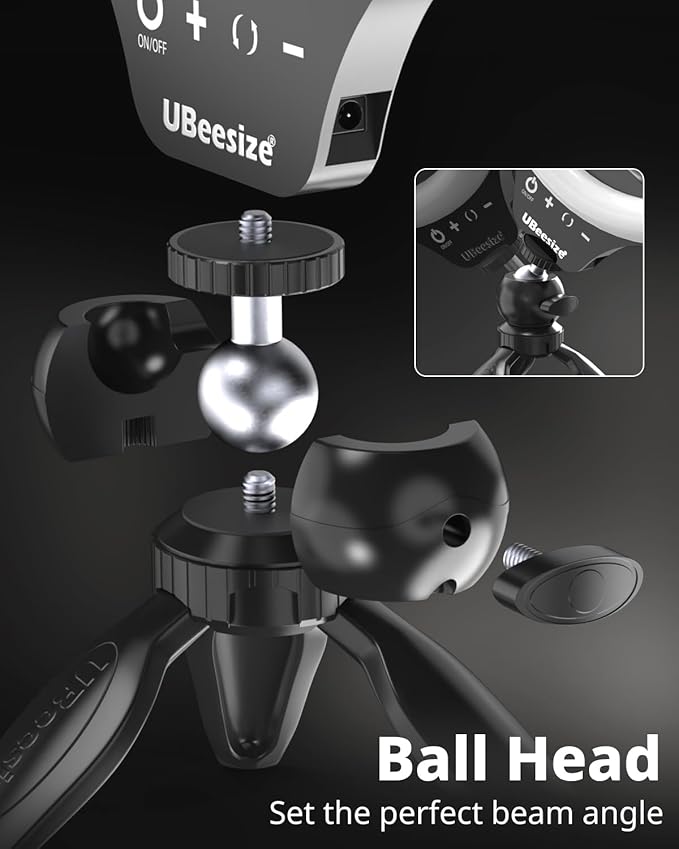 UBeesize 12" Desk Ring Light with Stand & Phone Holder - Adjustable Studio Light for Photography，Zoom Meetings, YouTube, TikTok, Live Streaming