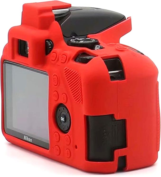 Professional Secure Silicone Camera Cases Bag Housing Rubber Body Skin for Nikon D3500 Digital SLR Camera (Red)