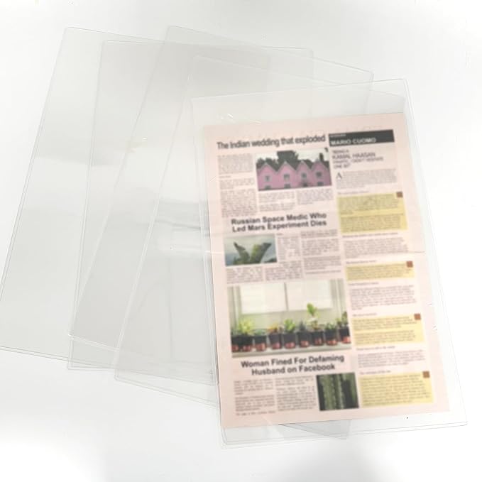 Rainmae 10 Pack 11" x 17" Rigid Print Protectors, Clear Waterproof Hard Plastic Page Sheet Protectors, Paper Sleeves Photo Plastic Sleeves Document Holder Birth Certificate Protector