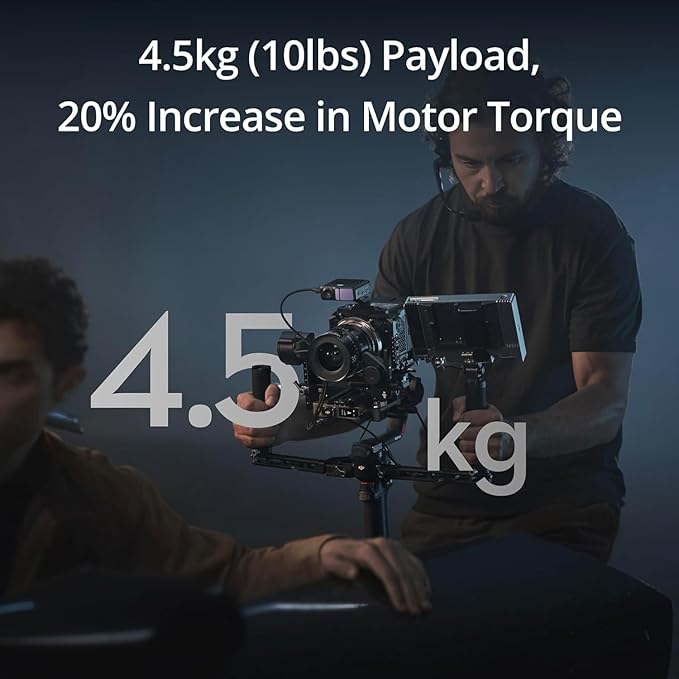DJI RS 4 Pro Combo, 3-Axis Gimbal Stabilizer for DSLR & Cinema Cameras, Native Vertical Shooting, 4.5kg/10lbs Payload, Image Transmitter & Focus Pro Motor, Condenser Shotgun Microphone
