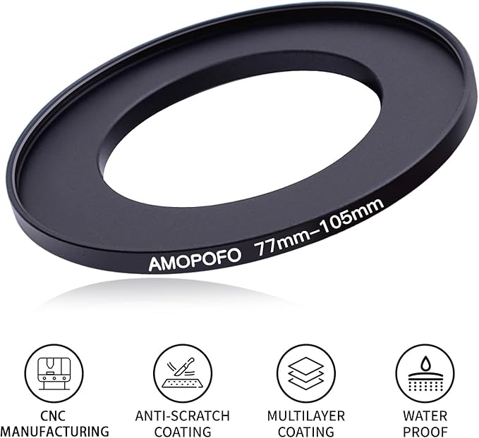 77mm to 105mm Step-Up Ring Filter adapter/77mm to 105mm Camera Filter Ring for 105mm UV,ND,CPL,Metal Step Up Ring