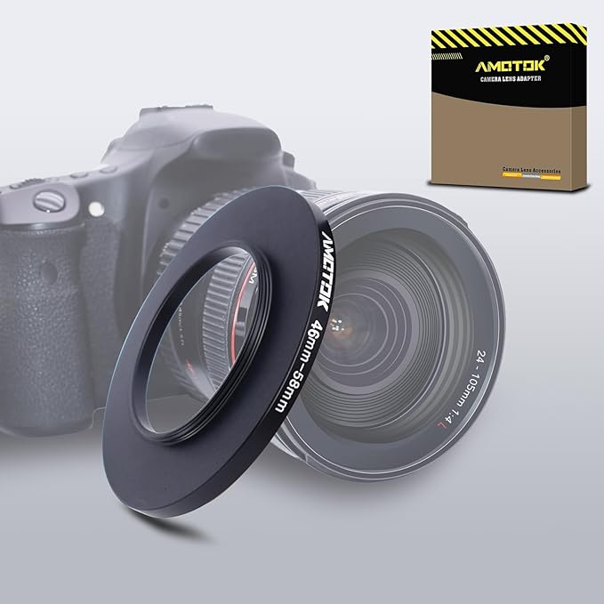 46mm Lens to 58mm Camera Lens Adapter,46mm to 58mm Filter Step-Up Adapter Ring,Compatible All 58mm Filter Accessory