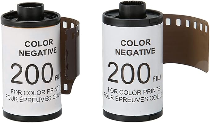 2 Roll 35mm Camera Color Film, ISO 200 HD Vintage Color Negative Film, Fine Grain High Resolution 35mm Film Roll for 135 Cameras with Storage Cases