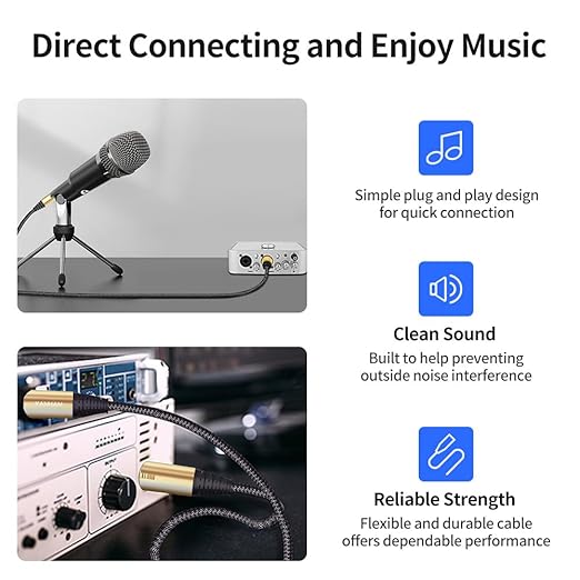 XLR Cable 16 Feet/5 Meter 3 Pin Microphone Female to Male Balanced Shielded Cable, Fibre Braiding with 22AWG Oxygen-Free Copper(OFC) Mic Cord for Speaker and Audio System