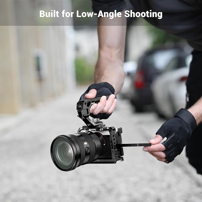 SmallRig Lightweight NATO Top Handle, Quick Release NATO Grip for DSLR Camera Cage, Universal Top Handle with 5 Cold Shoe Adapters (NATO Rail NOT Included) -3766