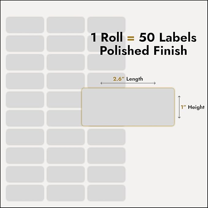 Personalized Address Labels, 250 Rolls, 2.6"L x .75"H - White Matte Finish - Made in USA