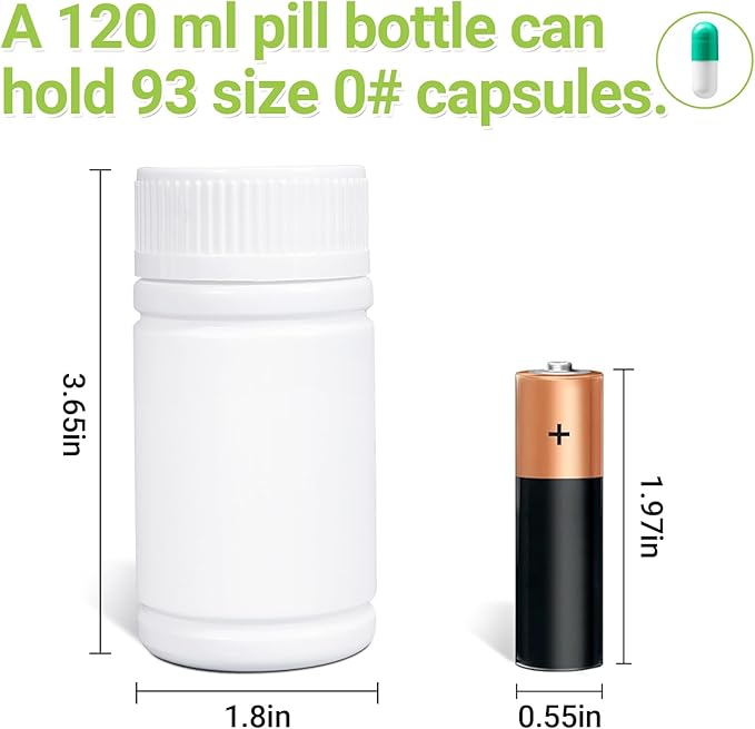 UMETASS 8 Packs 120cc Child-Proof Plastic Pill Bottle, Empty Medicine Bottle with Child-Resistant Cap, Food Grade Container for Chemicals, Liquids, Powders, and Candy
