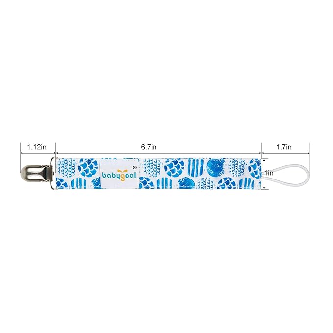 babygoal Baby Pacifier Clips, 6 Pack Pacifier Holder for Girls and Boys Fits for Most Pacifiers and Binkies 6MP12