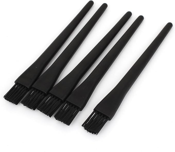 uxcell 5 Pcs Black Plastic Handle PCB ESD Anti Static Cleaning Brush