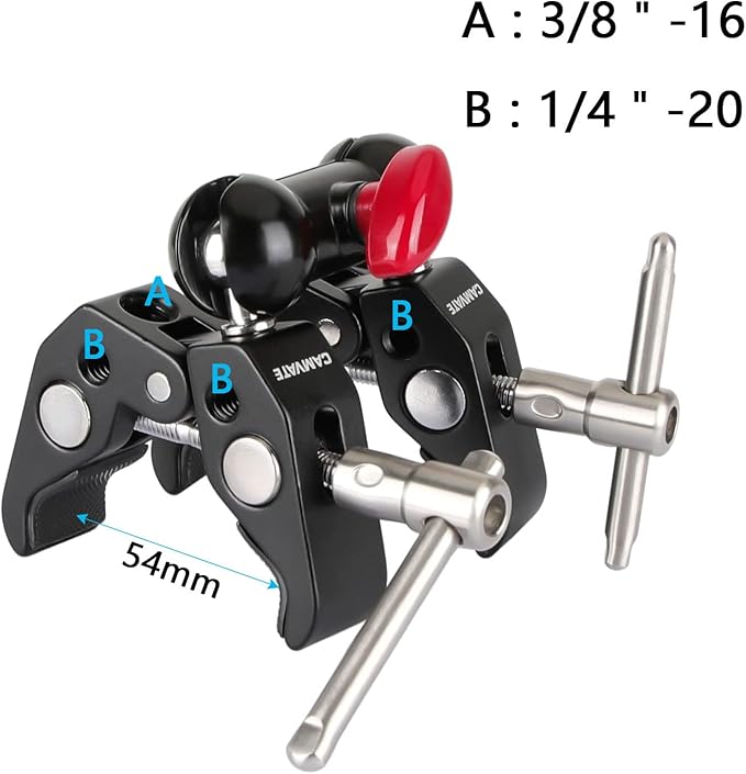CAMVATE Articulating Magic Arm with 2pcs Super Clamp Crab Plier Clip - 1441