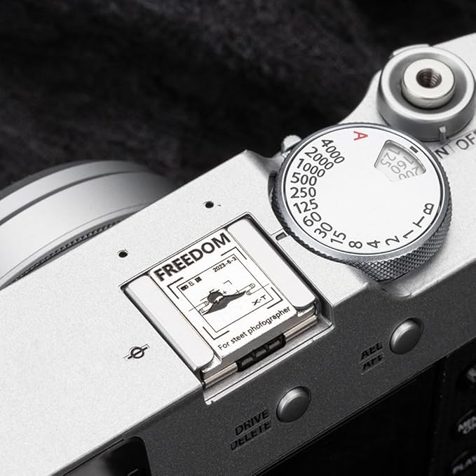 Viewfinder Sunrise Pattern Camera hot Shoe Cover for Fujifilm X100VI X100V XT5 XT4 XT30 XT50 for Nikon ZF DF Z5 Z6 (04-Aluminum Alloy)