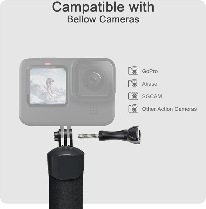 FitStill Waterproof Monopod Floating Hand Grip Snorkeling Selfie Pole Stick +Steel cored Safety Wrist Strap Rope for Go Pro Hero 13/12/11/10/9/8/7/6/5 Max Session DJI Osmo and Other Action Cameras