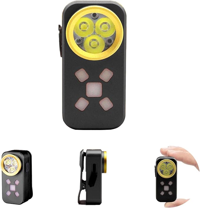Rechargeable EDC Flashlight, Mini LED Flashights, 500 Lumens Portable Clip EDC Light, Pocket Flashlights, Magnetic Small Keychain Flashlight for Signaling, Camping, Emergency (Black)