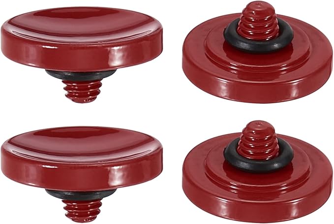 PATIKIL Camera Shutter Button, 4 Pack Soft Shutter Release Button Pure Copper Camera Button Concave Suitable for Nikon for Fujifilm for Leica DSLR/SLR Camera, Dark Red