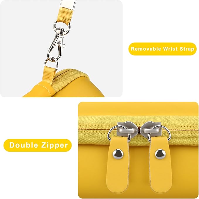 Canboc Carrying Case for KODAK Mini 2 Retro 4PASS Portable Photo Printer/KODAK Mini Shot 2 Retro 4PASS 2-in-1 Instant Digital Camera, Mesh Bag fits Photo Paper and Cable, Yellow