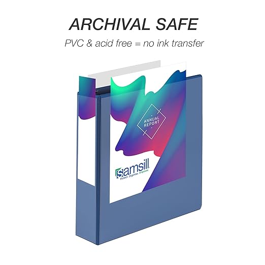 Samsill Durable 2 inch 3 Ring Binder, Made in USA, D Ring Binder, FSC 100% Recycled Chipboard, Blue, 4 Pack