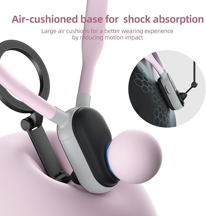 REYGEAK Magnetic POV/Vlog Phone Neck Mount Holder for Magsafe iPhone 16/15/14/13/12 Pro Mini/Plus/Pro/Pro Max, Hand Free Chest Stand Video Recording for Mobile Phone Accessory (Sakura Pink)