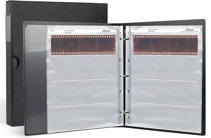 eTone Archival Storage Sheets 120 Negative Page Preservers Sleeves with Film Album Ring Binder(50x120)