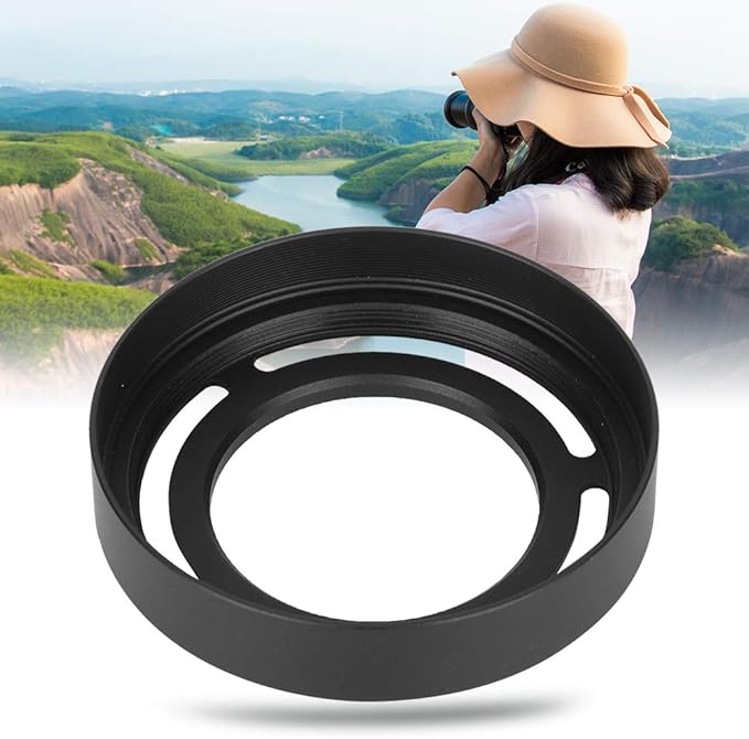 Hollow Metal Lens Hood - Compact Lens Hood - Detachable Camera Lens Hood - for X10/X20/X30 Camera(Black)