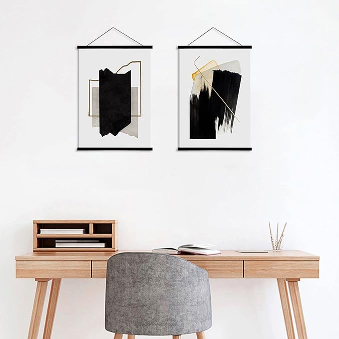 WITCOLOR Magnetic Poster Hanger Frame, Black Magnet Poster Frames 9x11 9x27 9x12 9x13 Poster Holder for Kids Paintings, Photos, Maps, Scrolls, Picture, Canvas Works and Christmas Prints