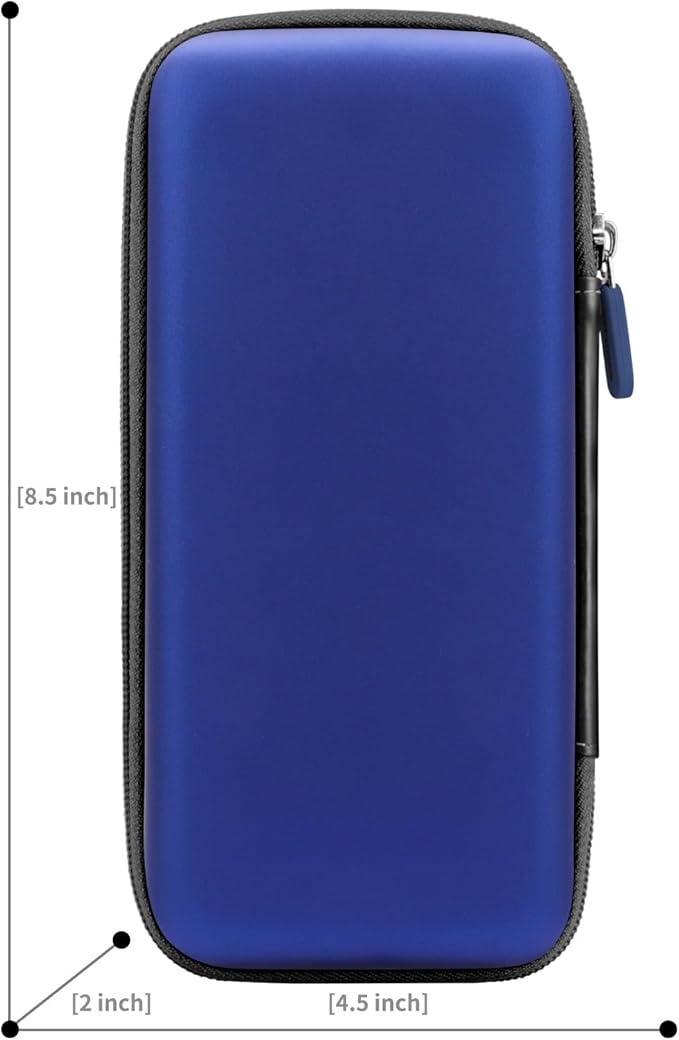 iMangoo Travel Essentials Electronics Organizer Charger Case Portable Dual Zipper Shockproof Pouch Tech Purse Cord Cable Pouches Power Bank Storage Accessories Bag for Women Men,8.5x4.5x2 Dark Blue