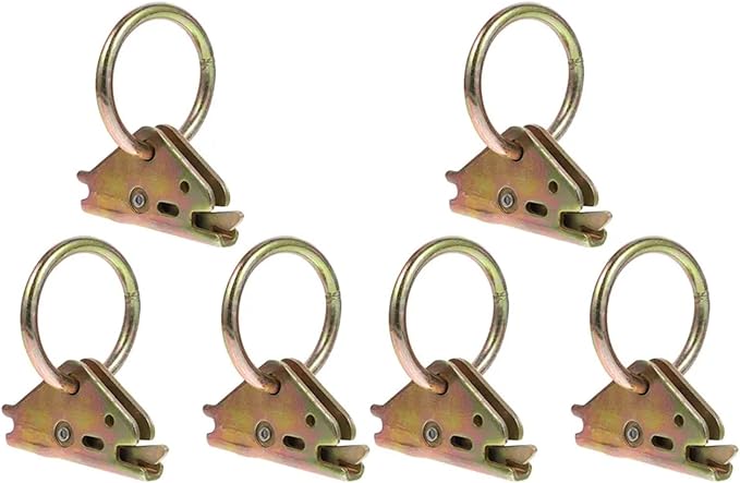Cargo Steel E-Ring Tie Down Hooks 6PCS Cargo Trailer Anchors - Heavy Duty E Track Tie Down (Truck/Car) for E-Track Rail/Single System