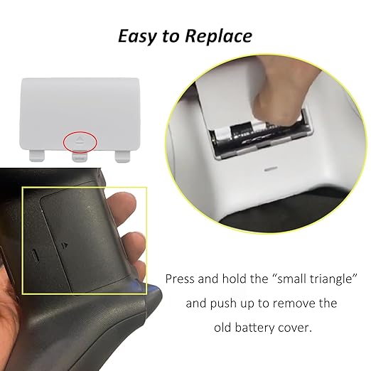 4 Pcs Battery Back Cover for Xbox One/One S/One X Controller[NOT for Xbox Series X/S],Battery Back Shell Covers,Replacement Battery Cover Door Compatible with Xbox One(Black&White)