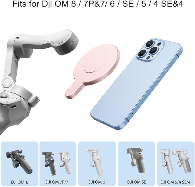 Magnetic Phone Clamp for DJI, Adapter Mount for Gimbal Stabilizer Osmo Mobile 8 7 7P SE 6 5 4, DJI OM Accessories Fit for Magsafe iPhone Android Smartphone