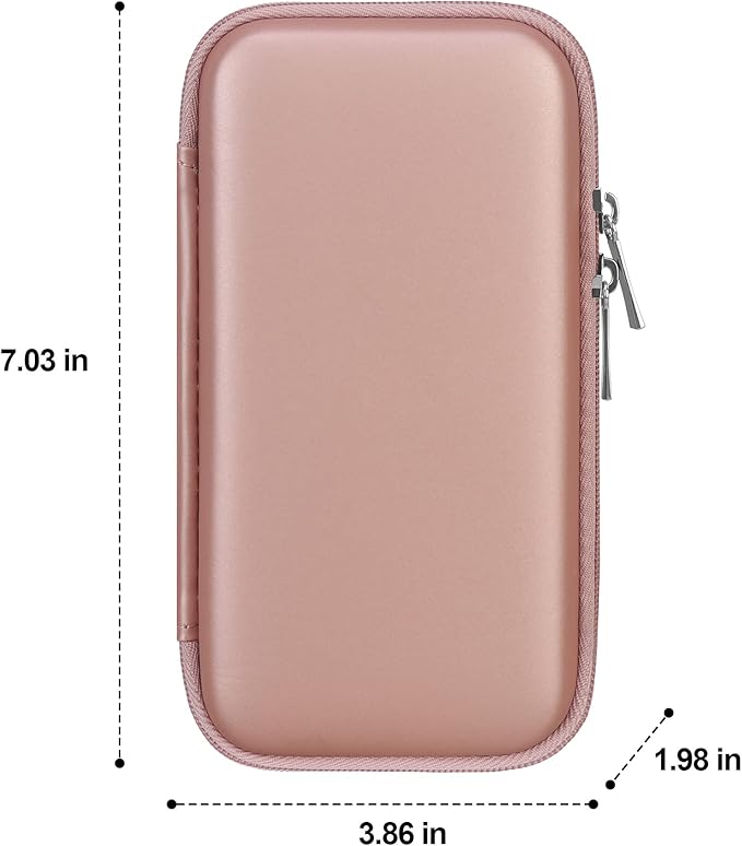 Canboc Carrying Travel Pouch MacBook Charger Case for MacBook Accessories, Charging Cords, Air Power Adapter, iPhone Charger, USB Cable Organizer for Earbuds, Battery Pack, USB Hub, Rose Gold