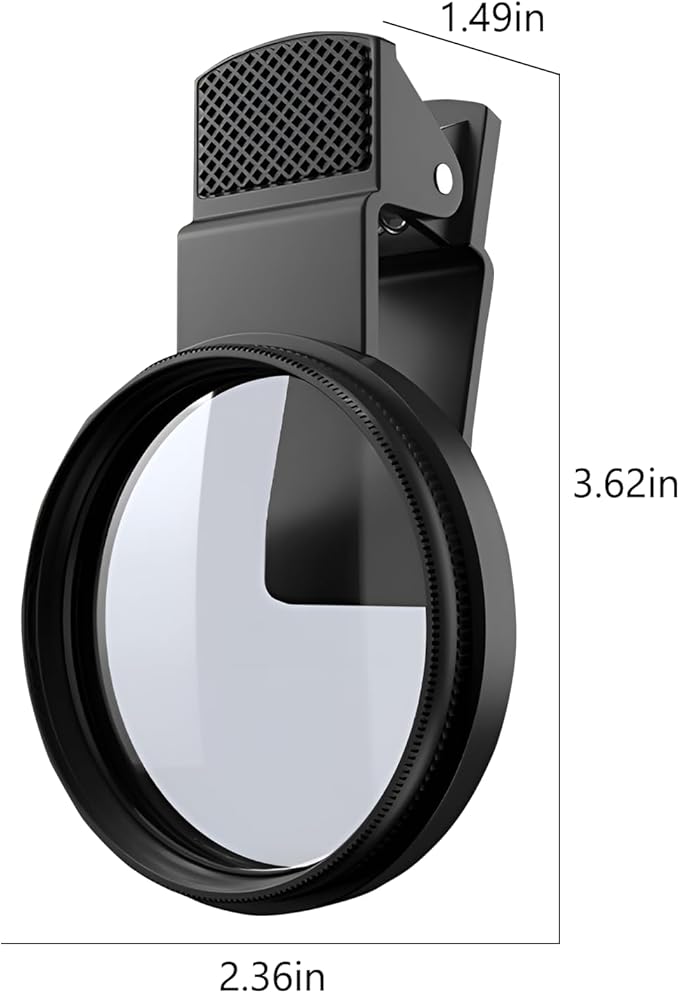 Portable 52mm Polarizing Filter for Phone, Clip-on CPL Phone Camera Lens Filter,Circular Polarized Lens with Upgraded Clip,Compatible with Most Cell Phones