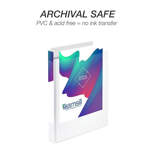 Samsill Durable 1 inch 3 Ring Binder, Made in USA, D Ring Binder, FSC 100% Recycled Chipboard, White
