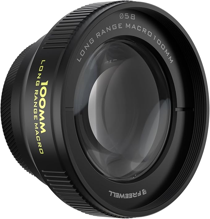 Freewell 100mm Long Macro Lens for iPhone & Samsung Magnification, 60mm Focus Distance – Capture Detailed Close-Ups of Nature & Small Objects