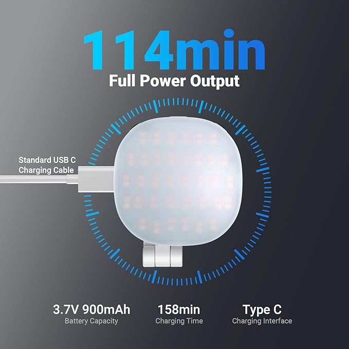 NEEWER Basics Magnetic Selfie Light Compatible with MagSafe iPhone, 2W Bi Color Small LED Phone Fill Ring Lighting CRI95+ with 360° Swivel, Mirror for Makeup Video Conference Recording, NL72B White