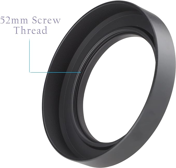 Haoge Metal Lens Hood for Nikon NIKKOR Z 40mm f/2, Z 28mm f/2.8, Z 28mm f/2.8 (SE) Lens,Screw Hood, Compatible with 52mm UV Filters and 52mm Lens Cap